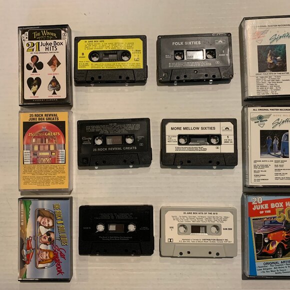 Rock n Roll 6 Cassette Tape Lot - Oldies, 50s, 60s, Juke Box Hits, Folk - Picture 3 of 6